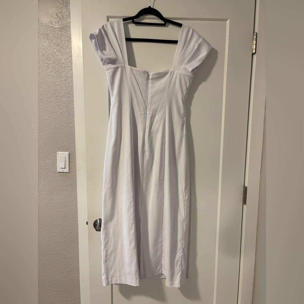 Abercrombie & Fitch Off the Should White Midi Dress - Picture 5 of 6